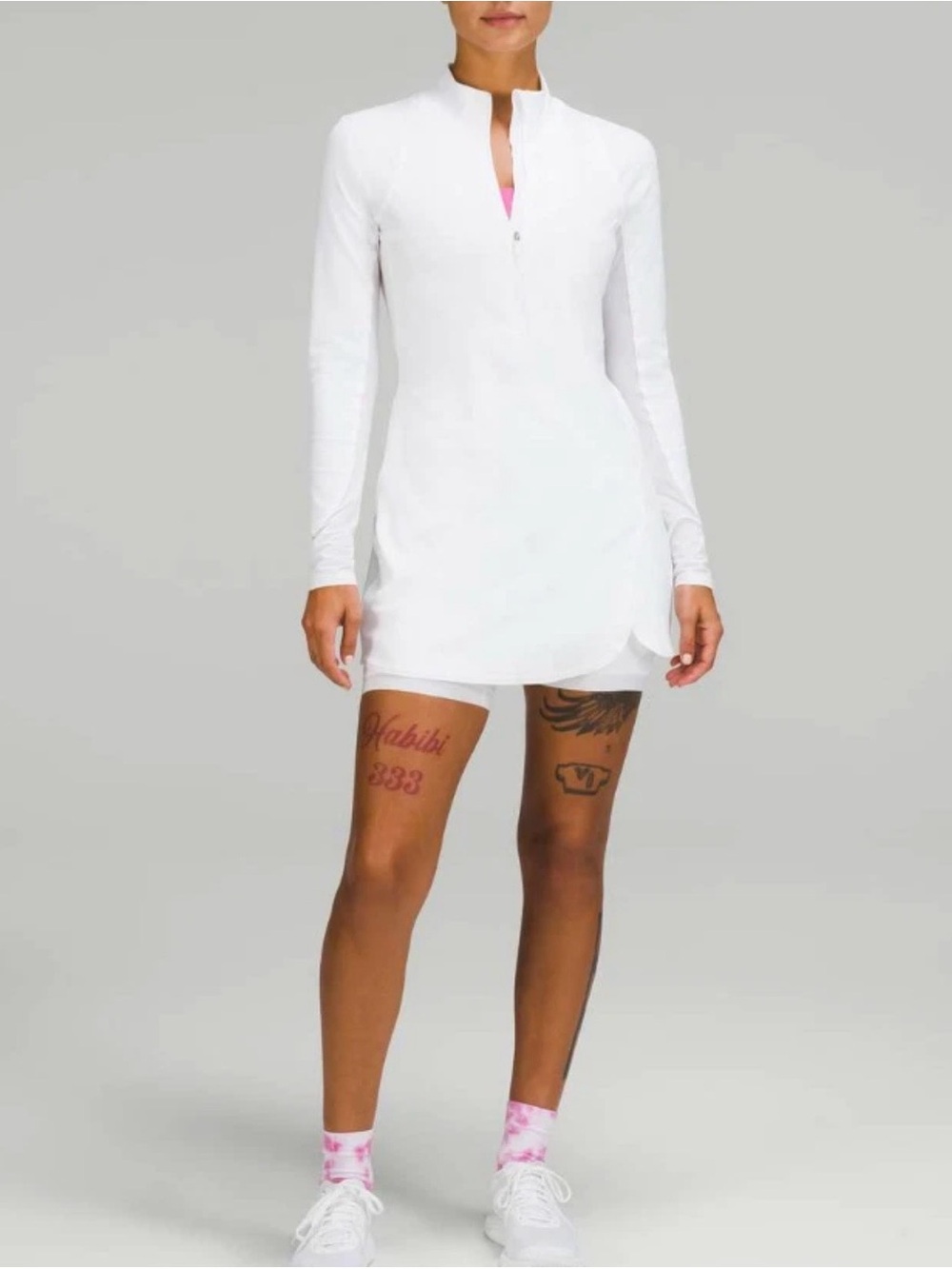 White Long Sleeve Tennis Dress
